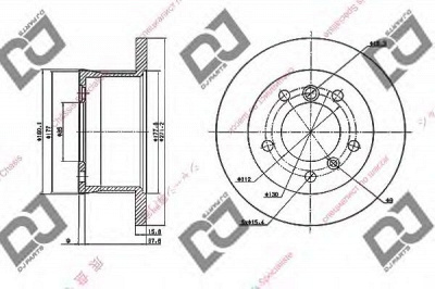 DJ PARTS bd1489 -  Тормозной диск